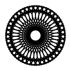 New ink Abstract circle pattern mandala flower floral petal stack zentangl spirograph modern circular pattern sun star rays tribal lace motif black white single art mehendi Digital textile frame stamp