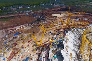 Equipment for the construction of the stadium.