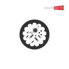 Virus and Bacteria Icon Logo Design Vector