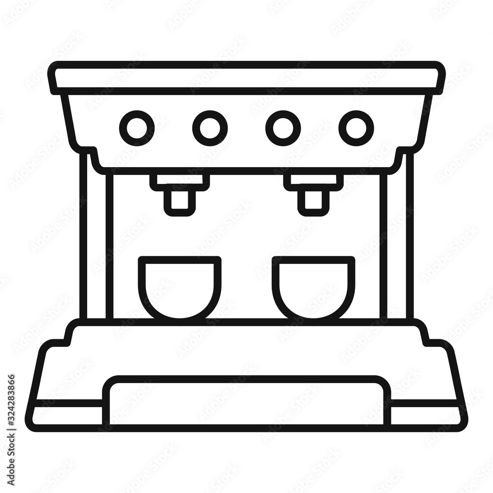 Poster coffee machine icon. outline coffee machine vector icon for web design isolated on white background