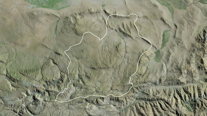 Samangan, Afghanistan - outlined. Satellite