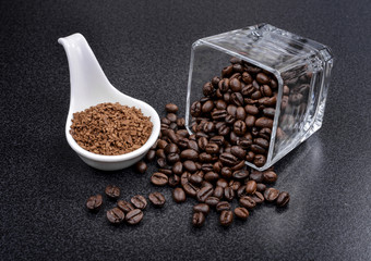 Coffee beans on  background