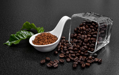Coffee beans on  background