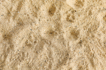 Top view of sand for construction, copy space background concept.