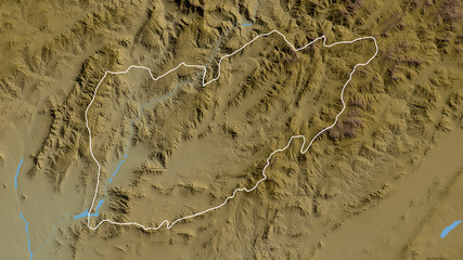 Urozgan, Afghanistan - outlined. Physical