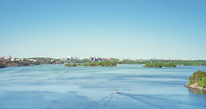 Einfahrt in den Hafen von Stockholm