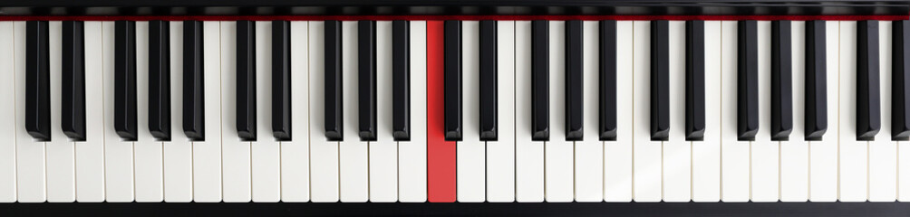 Piano with red key