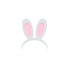 This is vector rabbit ears isolated on white background. For Christmas, festival, party, holidays costume. Attribute of costume.