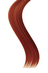 Henna hair isolated on white background. Long ponytail