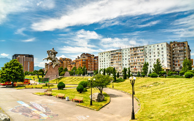Fototapeta na wymiar Monument to General Pliyev in Vladikavkaz, Russia