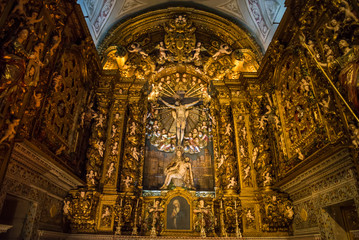 Fototapeta na wymiar Church of Saint Roch, Interior, Crucifixion and Pieta sculpture, Igreja de Sao Roque, Lisbon, Portugal