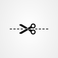 Scissors icon, cut or cutting symbol vector illustration