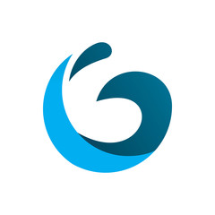 circle blue letter g fluid color logo design