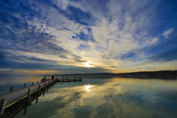 Sunset at the lake Starnberg