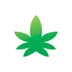 green nature leaf marijuana weed logo design