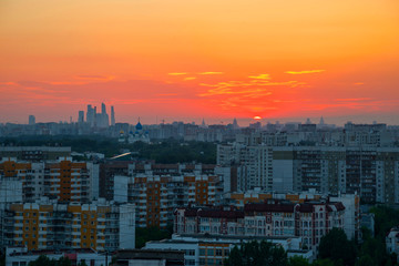 Fototapeta na wymiar Early morning in Moscow city