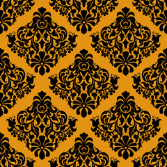 Luxury decorative seamless pattern on golden background