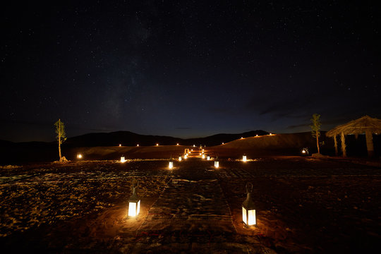 Desert camp by night