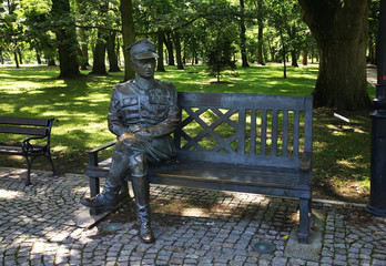 Monument to General Wladyslaw Sikorski at park Solankowy in Inowroclaw. Poland