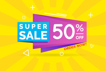 Awesome Sale Banner. Sticker for Selling Product. Super Sale Label Illustration Template.