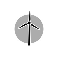 Wind turbine icon on white background
