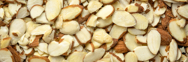 raw sliced almond background
