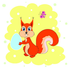 cute squirrel illustration vector  nursery 