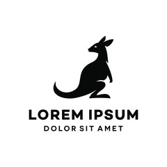 kangaroo wallaby logo icon design illustration in trendy minimal line style isolated on white background