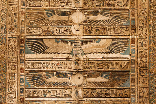Details of ceiling in Egyptian Temple