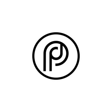 Monogram PPD logo design with abstract letter concept, vector icon, clean and modern badge, minimalist circle symbol for corporate brand, digital business identity, web and internet logo
