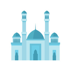 Mosque building light blue color vector illustration.