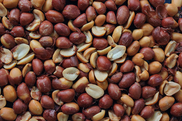 Full frame background of salted peanuts