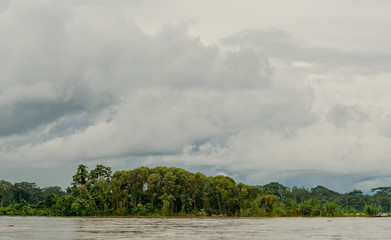 landscape with blue sky and clouds