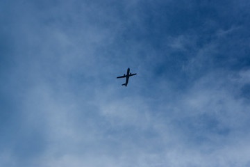 silhouette of air plane on the sky