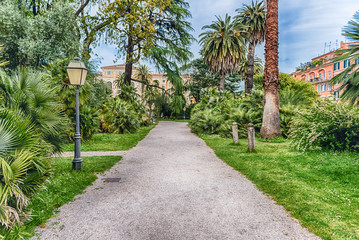 Scenic trail inside a public park in Rome, Italy