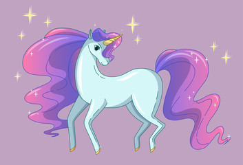 Pretty unicorn. Vector illustration