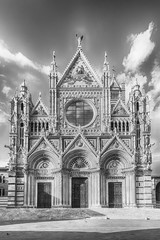 Facade of the gothic Cathedral of Siena, Tuscany, Italy