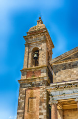 Belltower of the Roman Catholic Cathedral of Montalcino, Italy