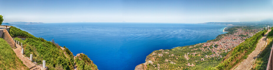 View of the town of Palmi from Mount Sant'Elia, Italy