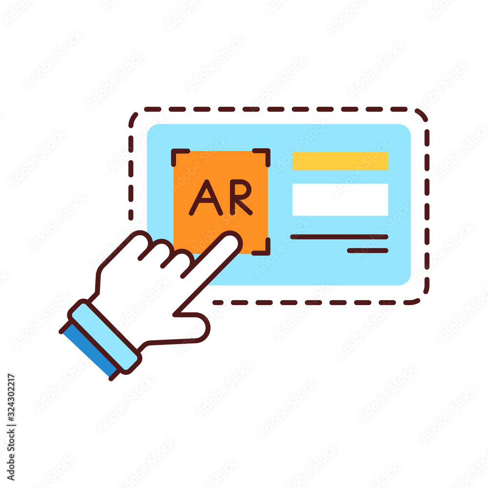 Poster augmented reality in printing color line icon. pictogram for web page, mobile app, promo. ui ux gui 