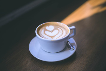 Coffee in the morning sunlight