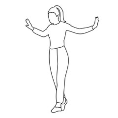 sketch of a sitting girl vector