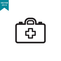 Obraz premium first aid box vector icon in trendy flat design 