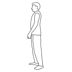 line drawing of a dancing man on a white background