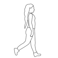 line drawing of a dancing woman on a white background