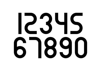 Set of numbers with black typography design elements