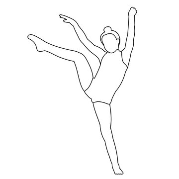 line drawing of a dancing woman on a white background