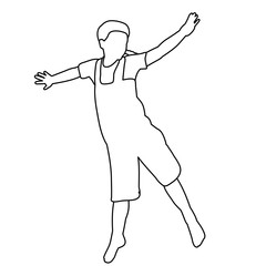 line drawing of a dancing woman on a white background