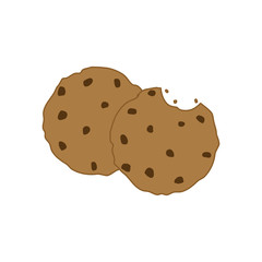 chocolate chip cookie isolated on white background