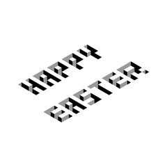 axonometric text HAPPY EASTER vector